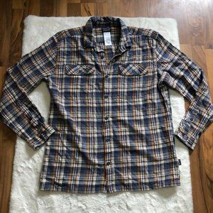 Patagonia Men's Long-Sleeved Fjord Plaid Flannel Shirt Size Large